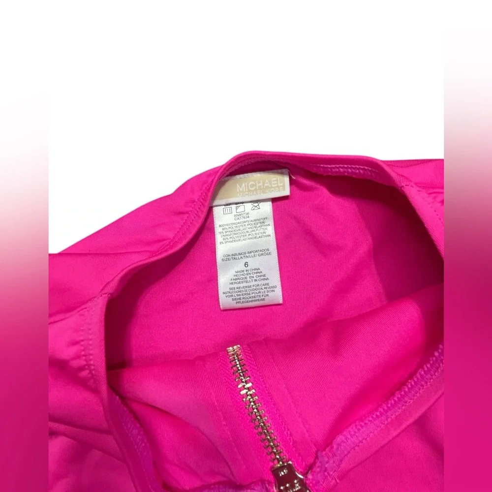 MICHAEL MICHAEL KORS Long Sleeve Zip Front One Piece rashguard surf swimsuit NWT - Picture 5 of 11